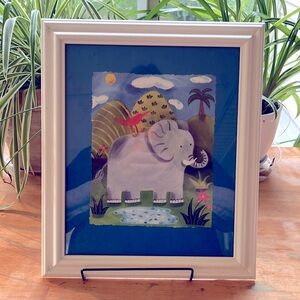 Nellie the Elephant Art Print by Sophie Harding framed toddler or nursery